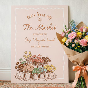 Fresh Off The Market Floral Bridal Shower Welcome Foam Board