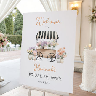 Fresh Off The Market Floral Bridal Shower Welcome Foam Board