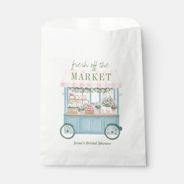 Fresh Off The Market Floral Farmer's Bridal Shower Favor Bag (Front)