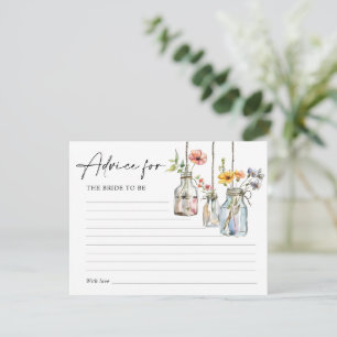 Fresh Off The Market Floral Jar Bridal Advice Card
