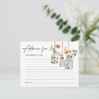 Fresh Off The Market Floral Jar Bridal Advice Card