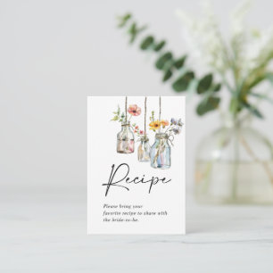 Fresh Off The Market Floral Jar Bridal Shower Enclosure Card