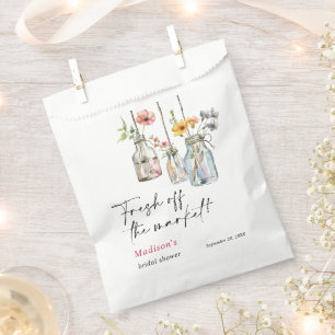 Fresh Off The Market Floral Jar Bridal Shower Favor Bag