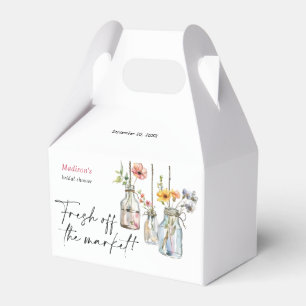 Fresh Off The Market Floral Jar Bridal Shower Favor Boxes