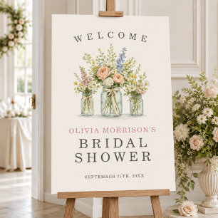 Fresh Off the Market Floral Jar Bridal Shower Foam Board