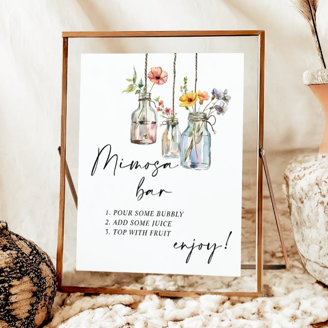 Fresh Off The Market Floral Jar Mimosa Bar Poster (Creator Uploaded)