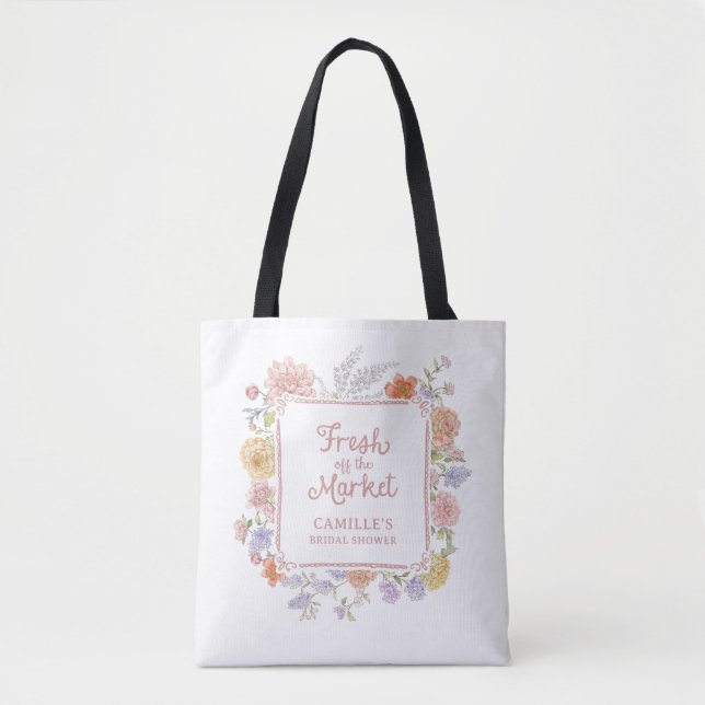 Fresh off the Market Floral  Tote Bag (Front)