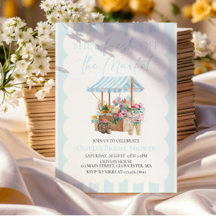 Fresh off the Market Flower Cart Bridal Shower Invitation