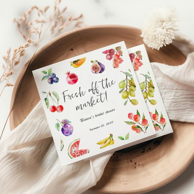 Fresh Off The Market Fruits Bridal Shower Napkins (Creator Uploaded)
