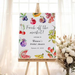 Fresh Off The Market Fruits Bridal Shower Welcome Foam Board