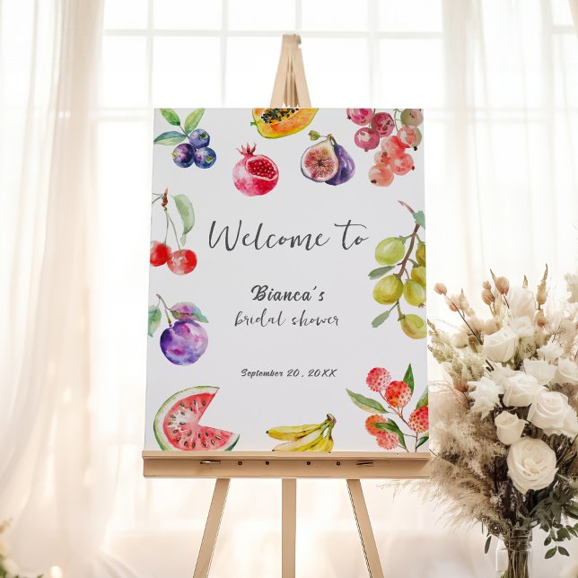 Fresh Off The Market Fruits Bridal Shower Welcome Foam Board (Creator Uploaded)