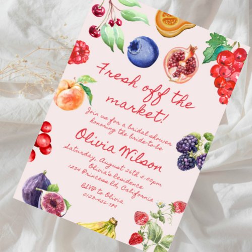 Fresh Off the Market! Fruity Bridal Shower Party Invitation