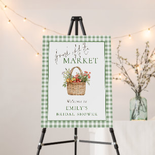 Fresh off the Market Gingham Welcome Bridal Shower Foam Board