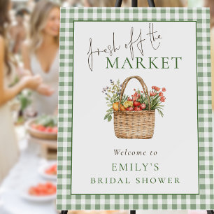 Fresh off the Market Gingham Welcome Bridal Shower Foam Board