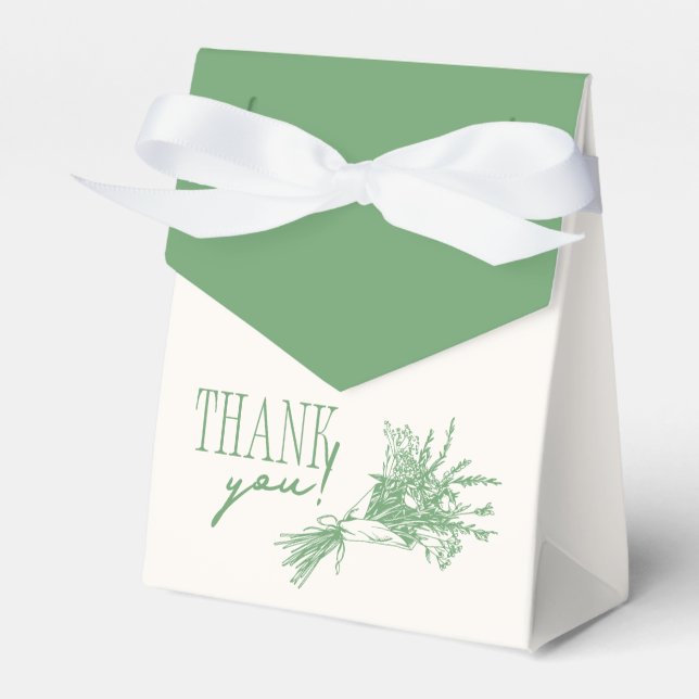 Fresh Off the Market Green Bridal Shower Favor Boxes (Front Side)