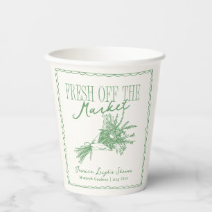 Fresh Off the Market Green Bridal Shower Paper Cups