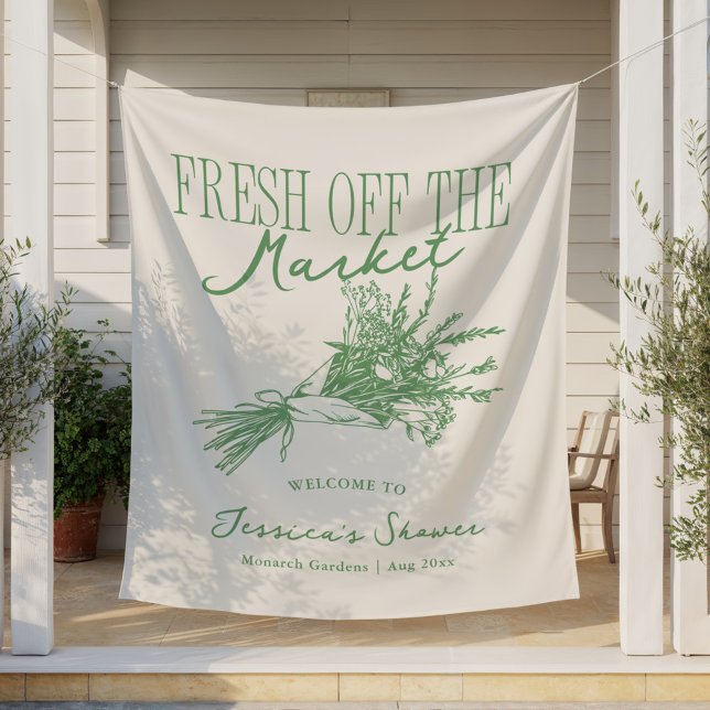 Fresh Off the Market Green Bridal Shower Tapestry (Creator Uploaded)