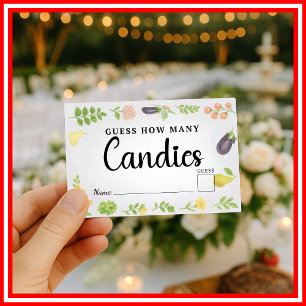Fresh Off The Market Guess How Many Candies Bridal Enclosure Card