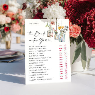 Fresh Off The Market Guess Who Bridal Game Card