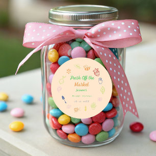 Fresh Off The Market Hand Drawn Bridal Shower Classic Round Sticker