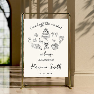 Fresh Off the Market Hand-drawn Bridal Shower Foam Board
