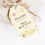 Fresh Off The Market Hand Drawn Bridal Shower Gift Tags<br><div class="desc">Celebrate love and new beginnings with our delightful "Off The Market" bridal shower collection, inspired by the charm and vibrancy of a farmers market. This unique gift tag features colorful hand-drawn icons of fresh fruits and crisp vegetables. Each illustration bursts with earthy colors, bringing life and warmth to a neutral...</div>