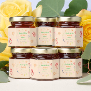 Fresh Off The Market Hand Drawn Bridal Shower  Honey Jar Favors