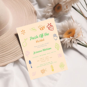 Fresh Off The Market Hand Drawn Bridal Shower Invitation