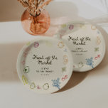 Fresh Off The Market Hand Drawn Bridal Shower Paper Plates<br><div class="desc">Celebrate love and new beginnings with our delightful "Off The Market" bridal shower paper plates, inspired by the charm and vibrancy of a farmers market. These unique paper plates are the perfect addition to a joyous gathering, featuring colorful hand-drawn icons of fresh fruits, crisp vegetables, and beautiful flower bouquets. Each...</div>