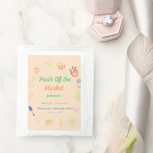 Fresh Off The Market Hand Drawn Bridal Shower Tea Bag Drink Mix