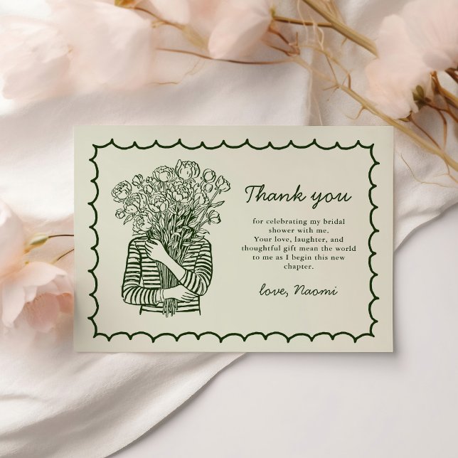 Fresh Off The Market Hand Drawn Bridal Shower Thank You Card (Creator Uploaded)