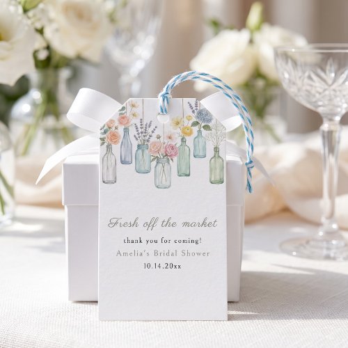 Fresh Off The Market Hanging Jars Bridal Shower Gift Tags