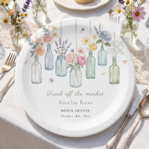 Fresh Off The Market Hanging Jars Bridal Shower Paper Plates