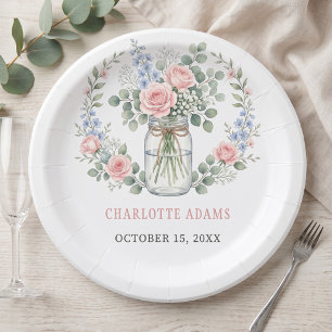 Fresh Off The Market Mason Jar Bridal Shower Paper Plates