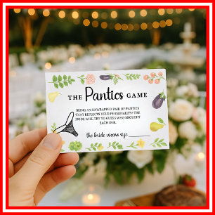 Fresh Off The Market Panties Game Bridal Shower Enclosure Card