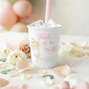 Fresh Off The Market Pastel Colorful Bridal Shower Paper Cups