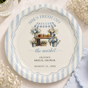 Fresh Off The Market Pastel Colors Bridal Shower Paper Plates