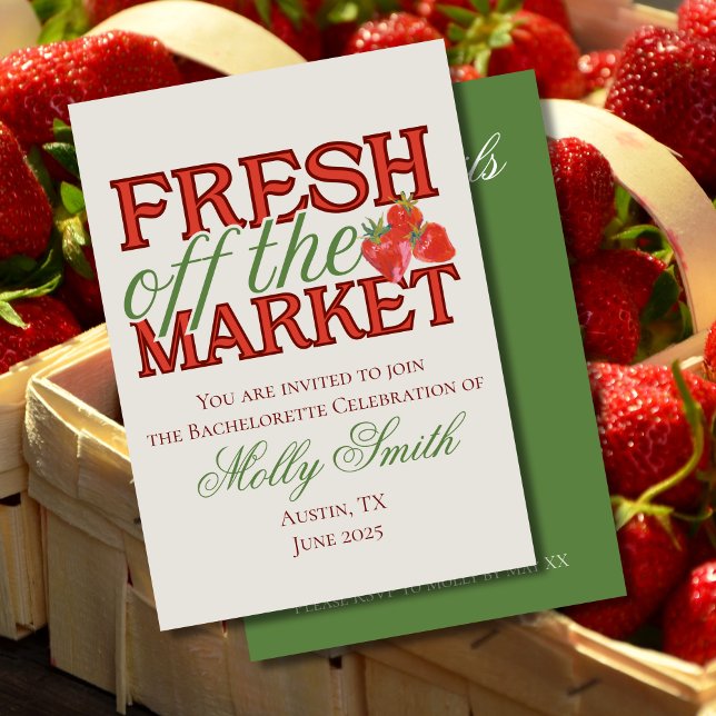 Fresh Off the Market – Personalized Modern Bridal Invitation (Fresh Off the Market invite with modern serif font – perfect for engagement or bridal celebrations!)