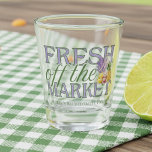 Fresh Off the Market – Personalized Modern Bridal Shot Glass<br><div class="desc">Celebrate your newly-engaged status in style with this elegant “Fresh Off the Market” design—featuring a modern serif font that’s sleek, sophisticated, and totally customizable. Add your name, wedding date, or fiancé’s name to make it uniquely yours! Perfect for engagement parties, bridal showers, or casual pre-wedding outings, this design works beautifully...</div>
