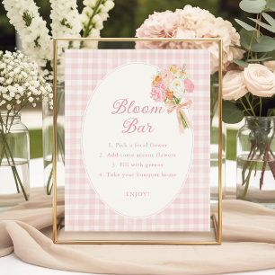 Fresh Off The Market Pink Bridal Shower Flower Bar Poster