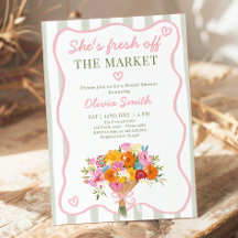 Fresh Off the Market Pink Green Bridal Shower