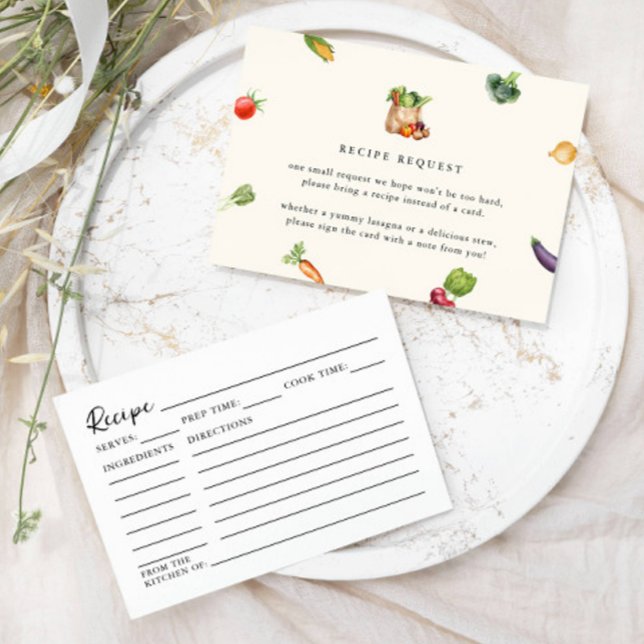 Fresh Off The Market Recipe Request Bridal Shower Enclosure Card (Creator Uploaded)