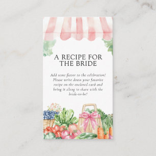 Fresh Off The Market Recipe Request Bridal Shower Enclosure Card