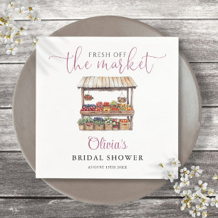Fresh Off The Market Rustic Bridal Shower Napkins