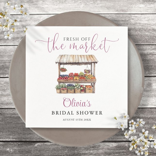 Fresh Off The Market Rustic Bridal Shower Napkins (Fresh Off The Market Rustic Bridal Shower Napkins)