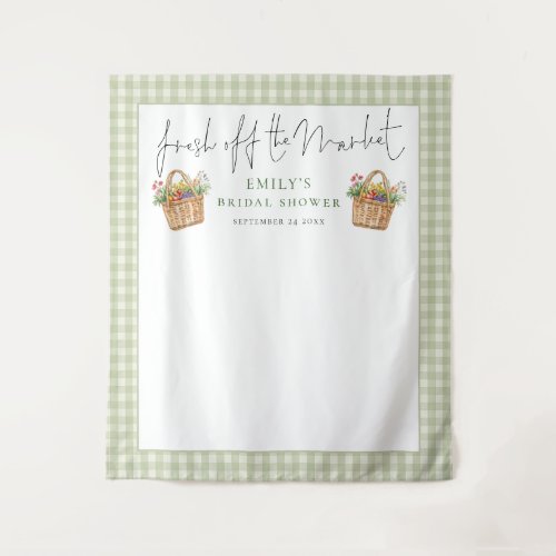 Fresh off the Market Sage Gingham Photo Backdrop