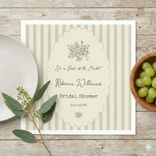 Fresh off the Market Sage Green Bridal Shower Napkins