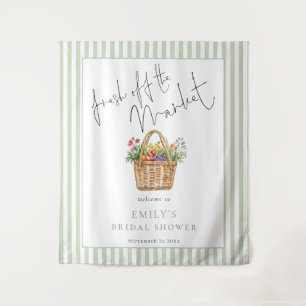 Fresh off the Market Sage Stripes Welcome Tapestry