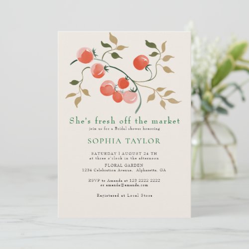 Fresh off the market Simple Bridal Shower  Invitation