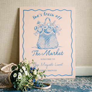 Fresh Off The Market Sketch Bridal Shower Welcome Foam Board